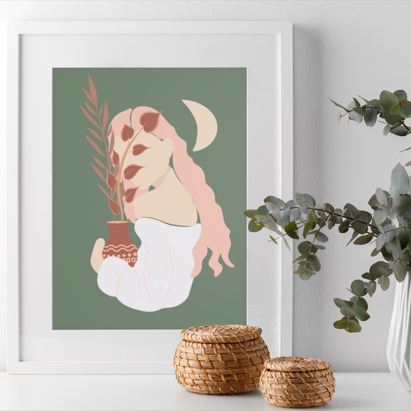 Wall Art Boho Woman Print Poster Illustration Unframed - Picture 3 of 17